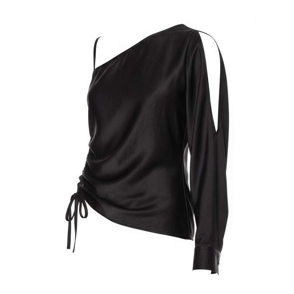ALEXANDER WANG
Asymmetric Drape Top Chic Black One-Shoulder Top​​